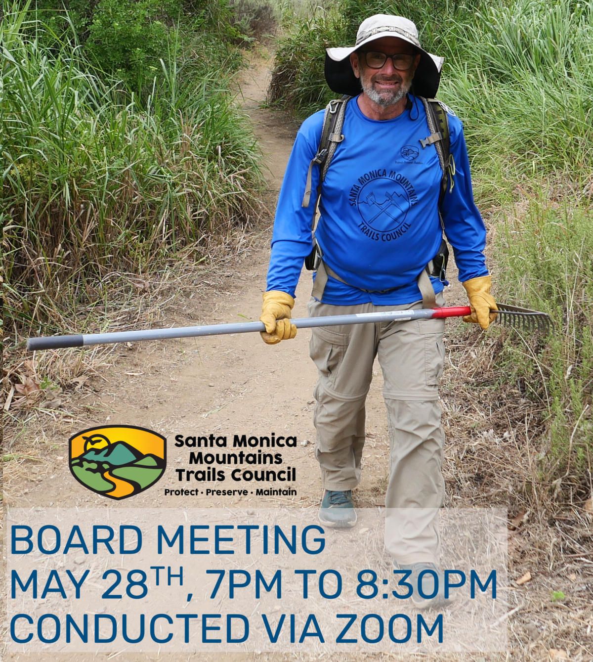 Jon Sheldon, walking through a freshly maintained section of trail.