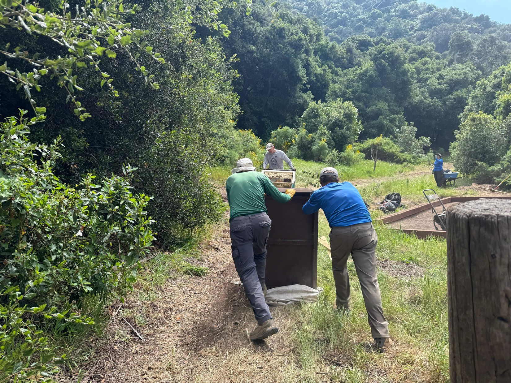 Moving fox box to a tent pad - Barry, John & Larry