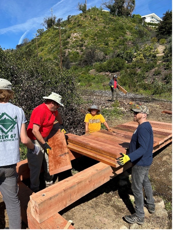 Assembling the puncheon on location