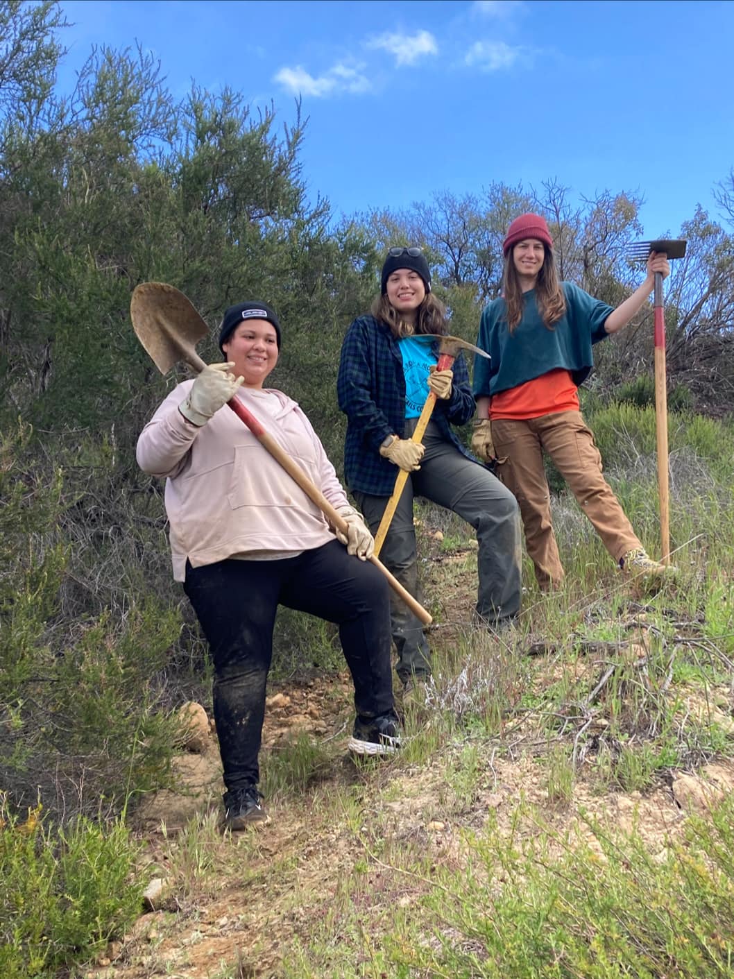Our crew at work. image from our trail work event